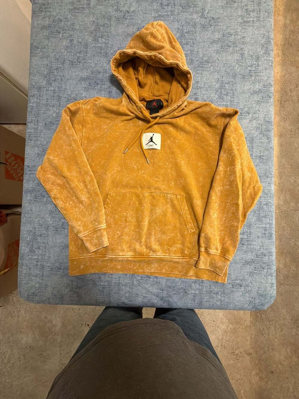 Jordan Flight Acid Wash Hoodie Size L Yellow